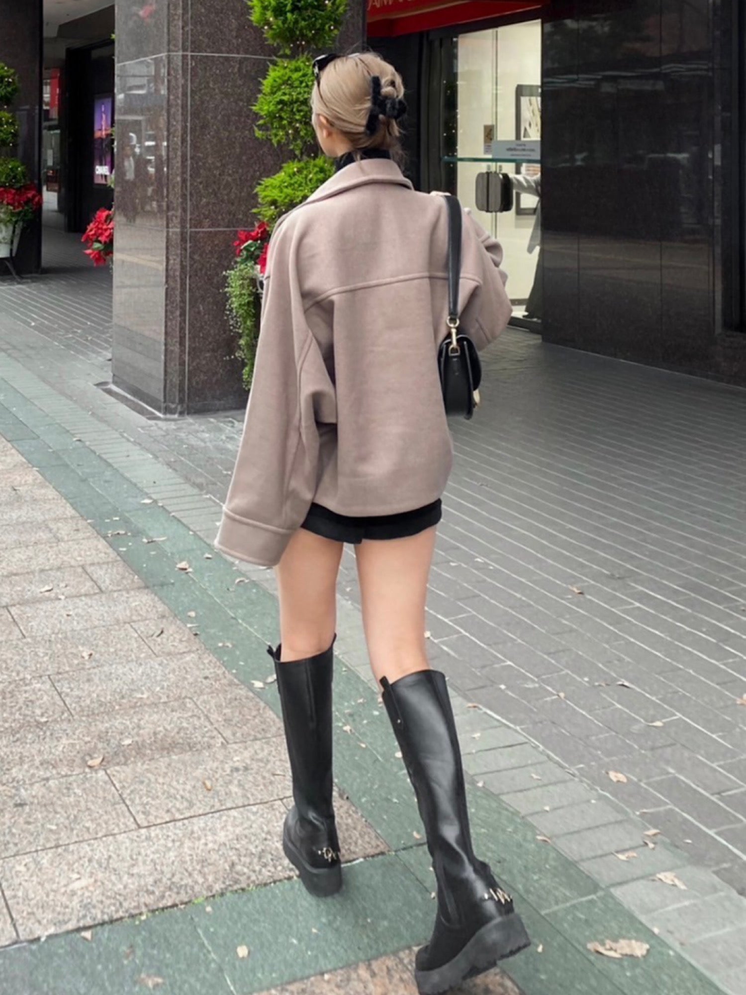 Logo heel long boots