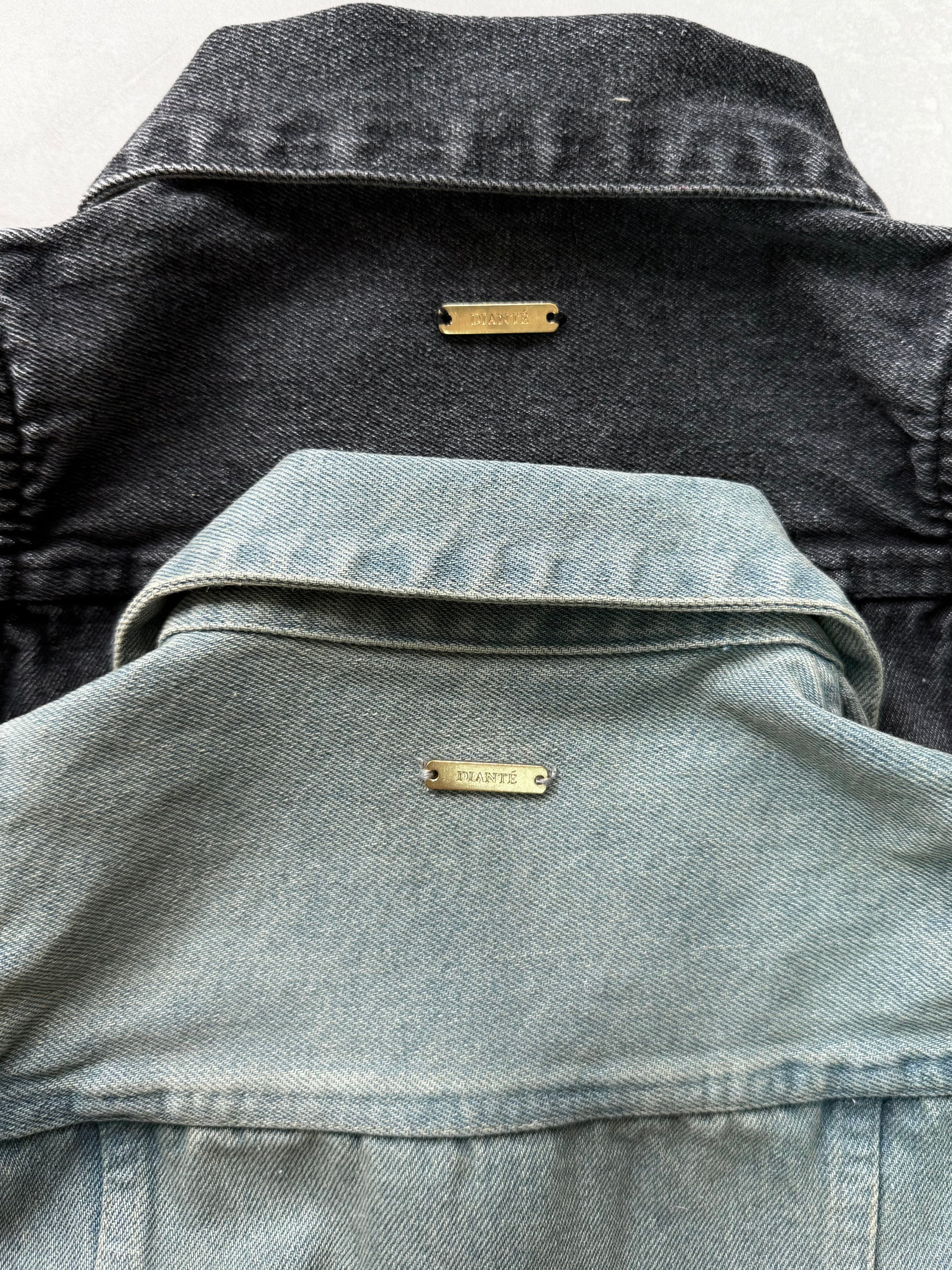 Side open denim all in one