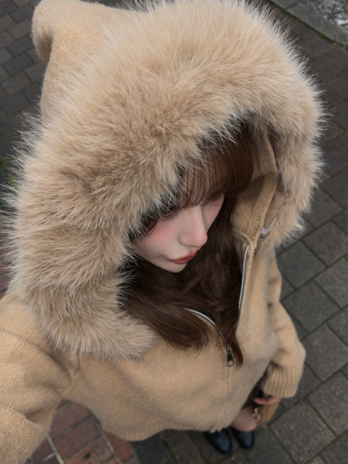 【予約】Volume fur ZIPUP knit hoodie(11月上旬発送予定)