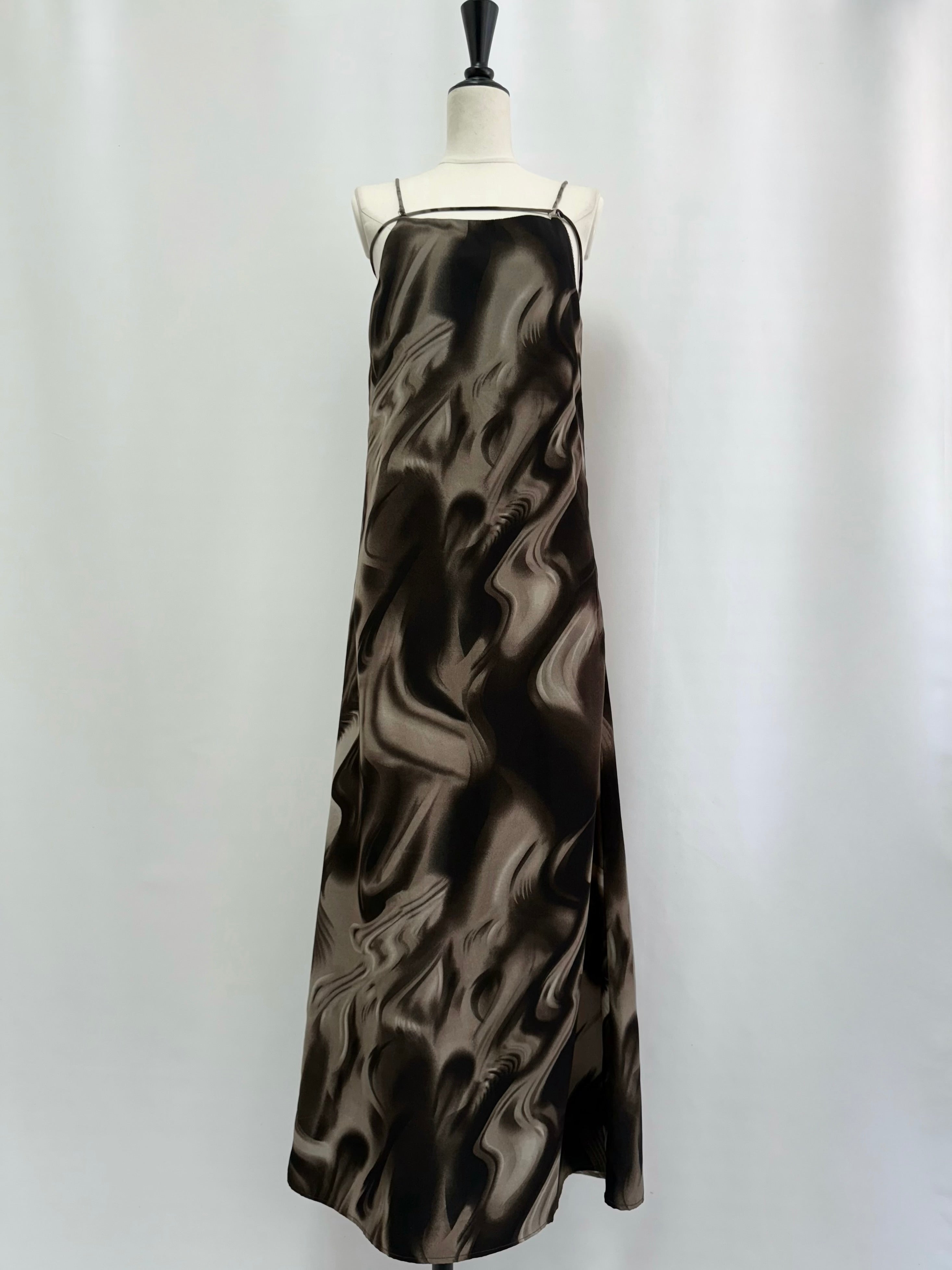 Cross strap maxi dress with inner bra