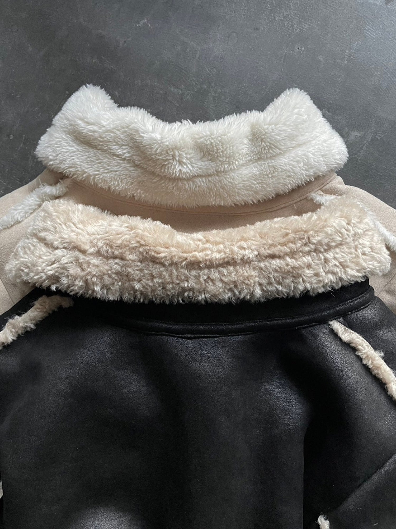 Cropped boa mouton jacket