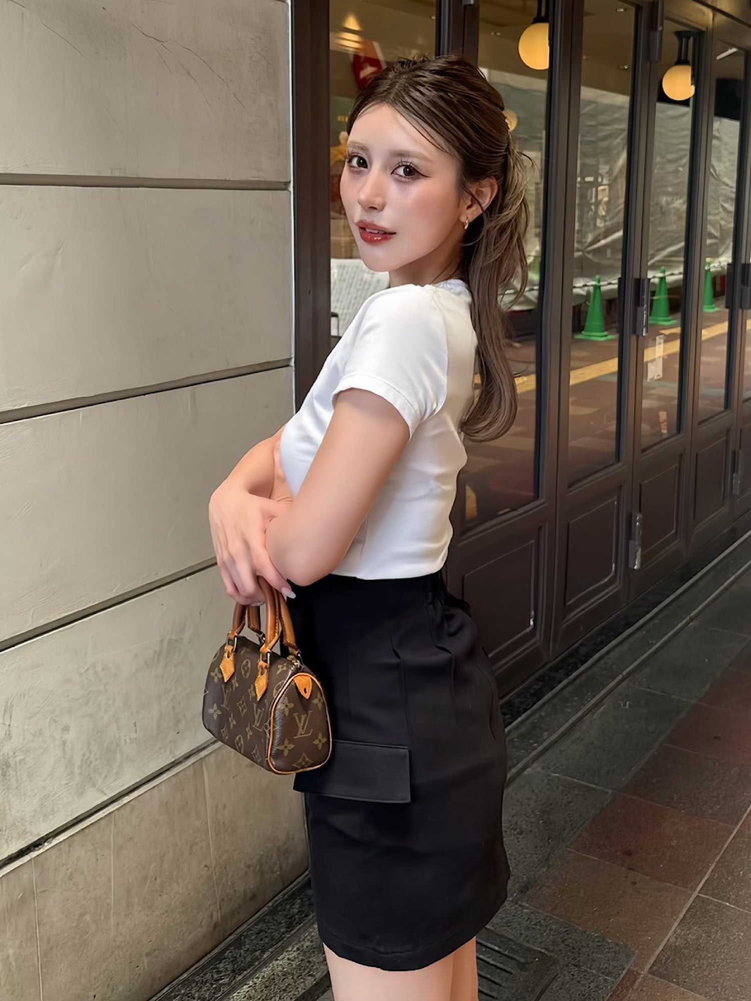 Ponch high waist mini skirt