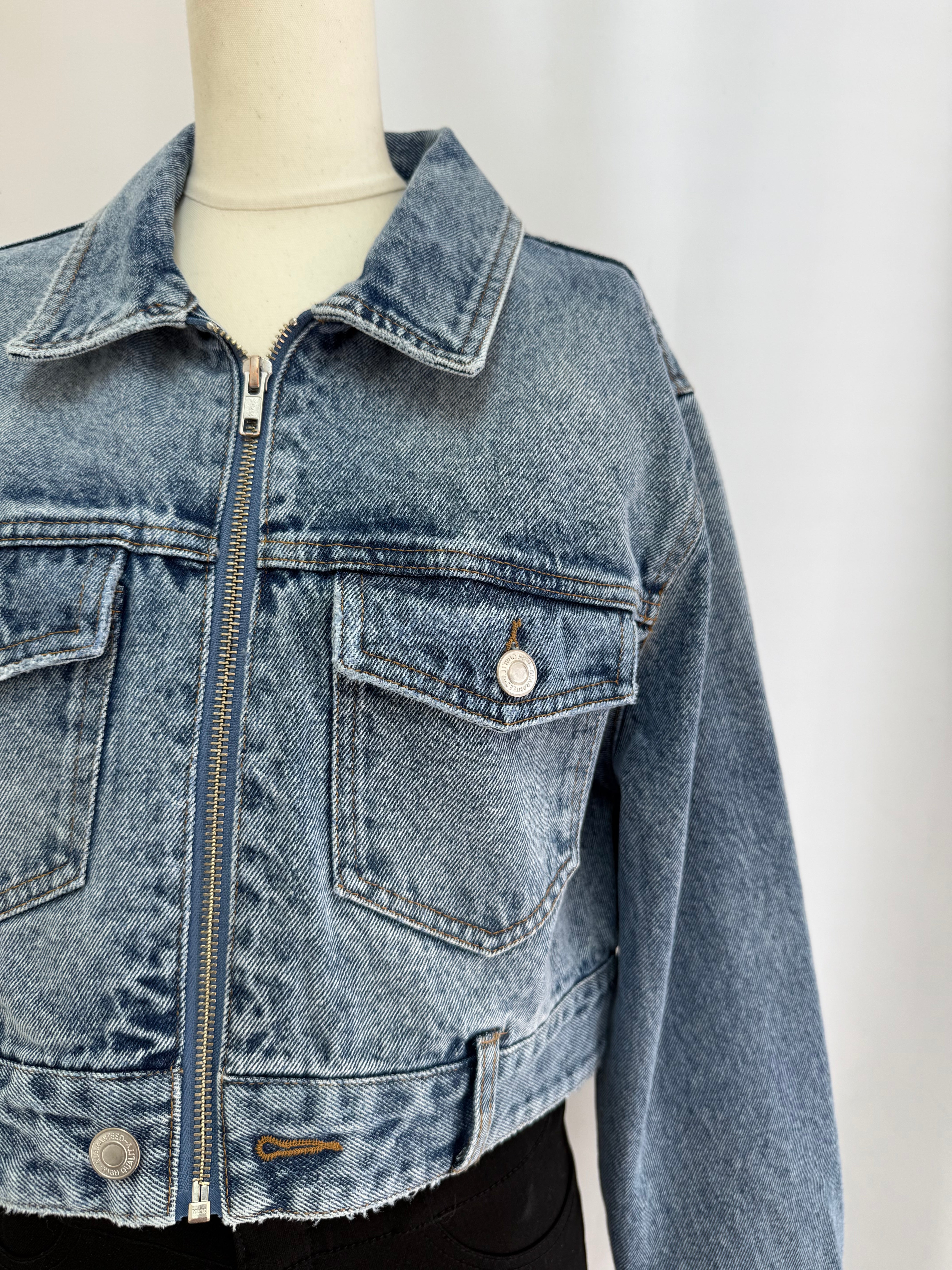 Fade denim zip up jacket
