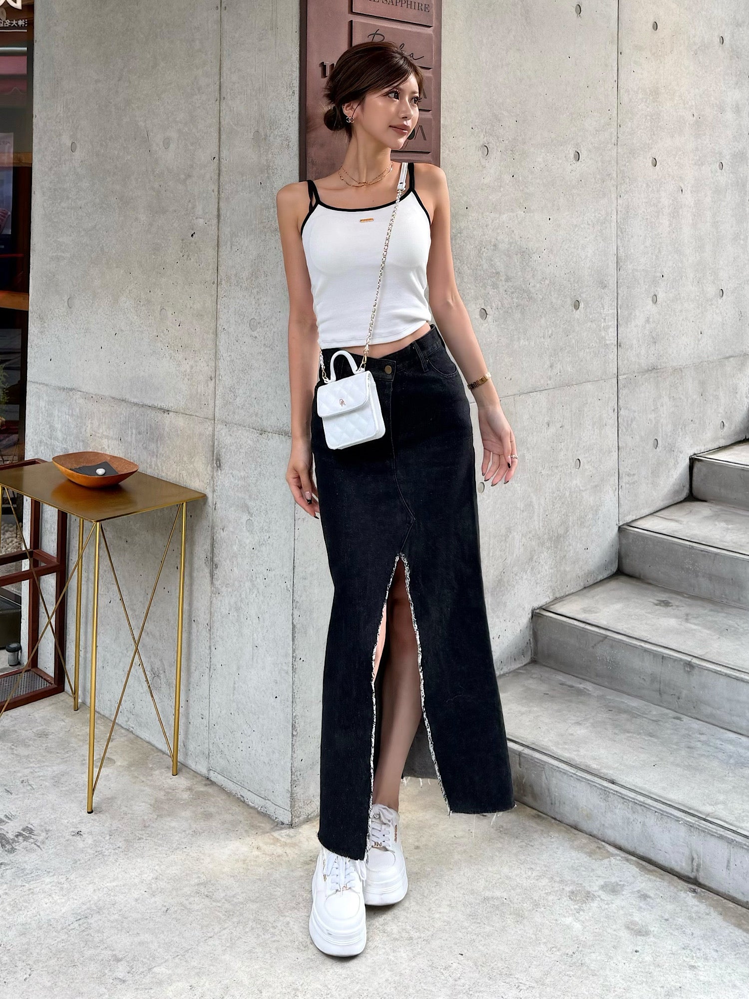Remake denim skirt