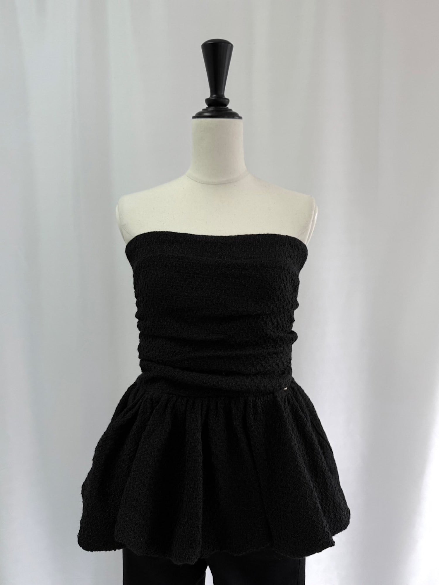 Classic tweed peplum baretop（SET UP着用可）