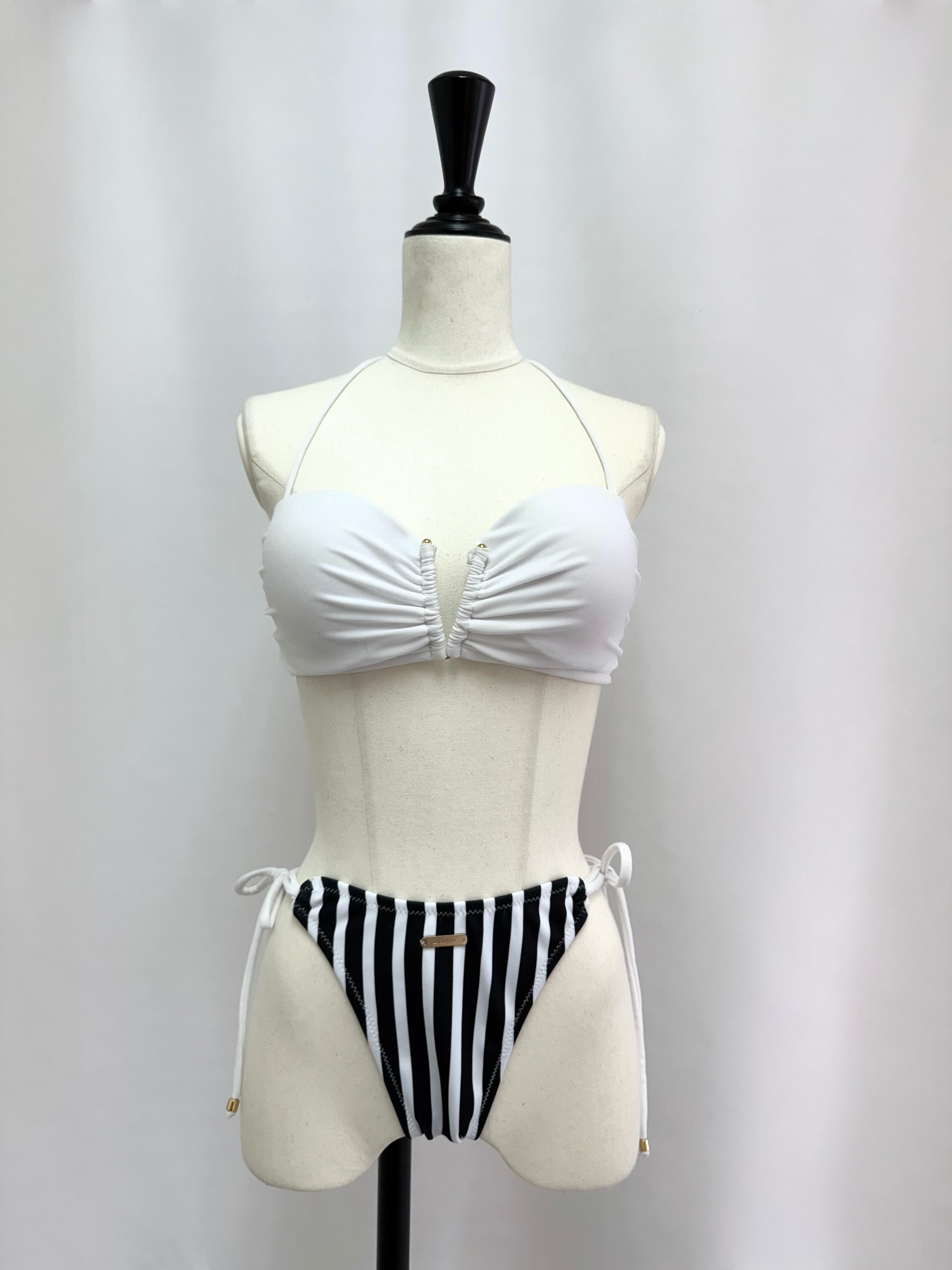 Logo plate bandeau swim wear