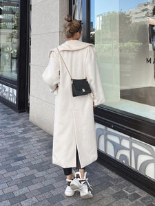 Design pocket wool maxi coat