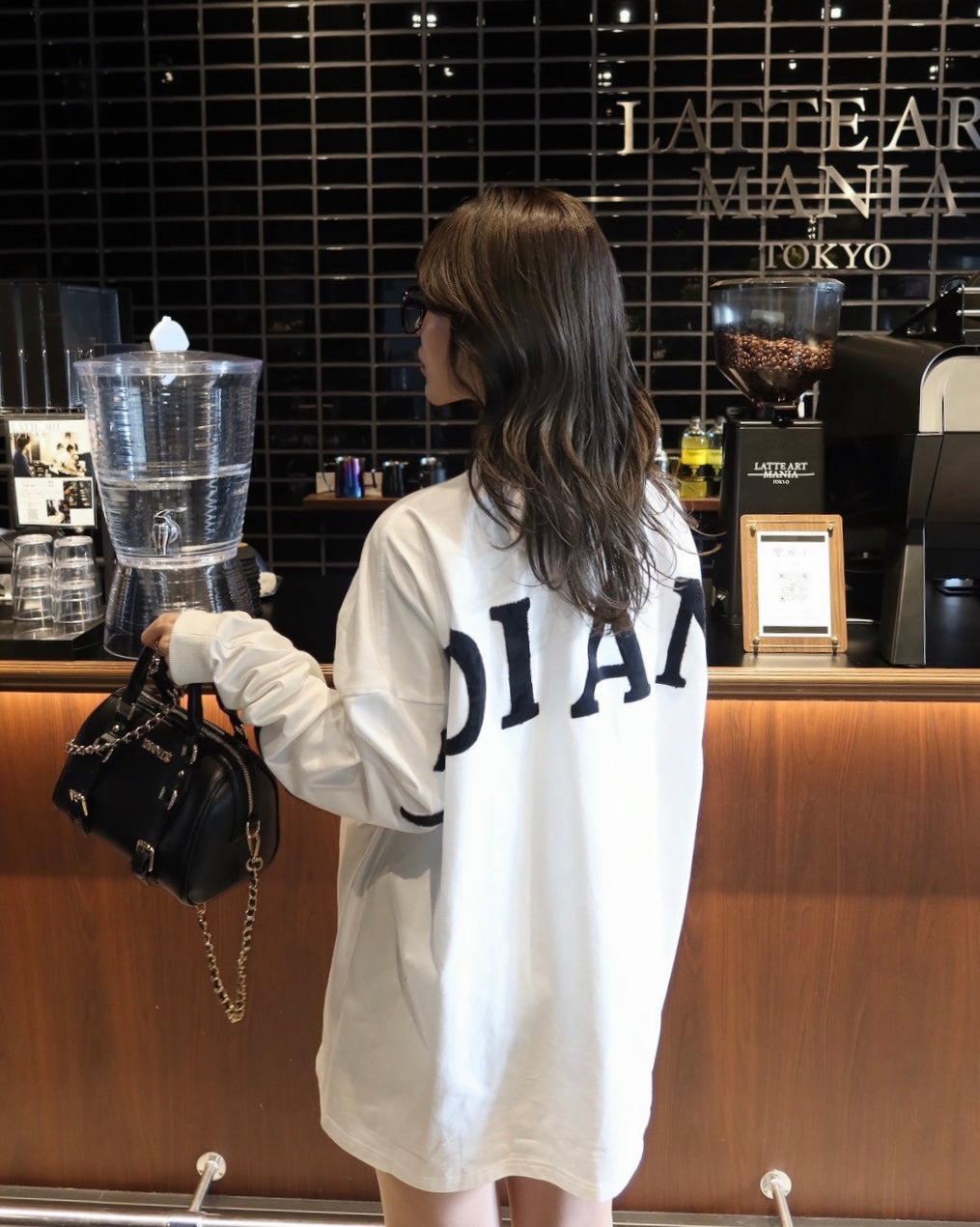 Fur print logo long sleeve Tee