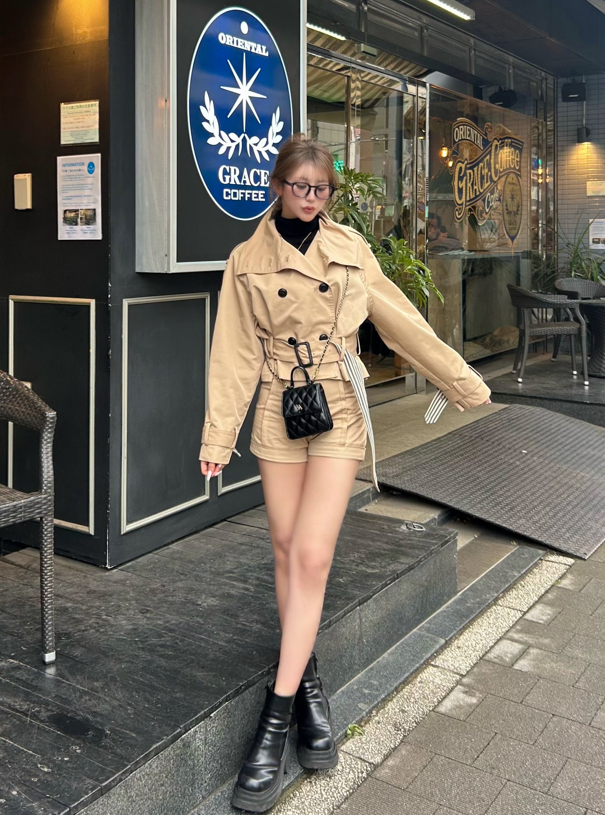 【予約】Raglan sleeve short trench coat(4月上旬〜中旬発送予定)