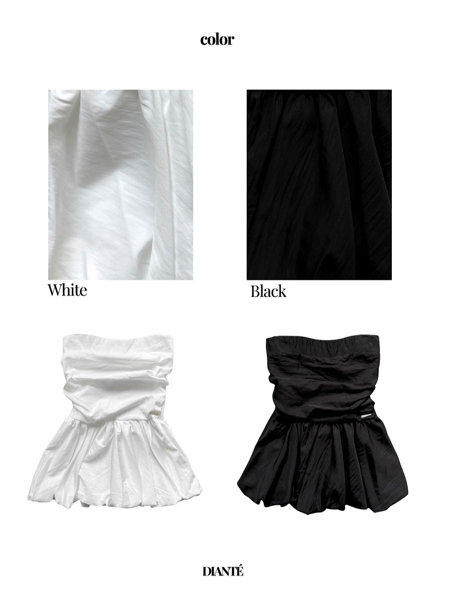 DIANTE ブラック イニシャルプレートぺプラムベアトップ Initial plate peplum baretop | DIANTÉ (ディアンテ)公式通販サイト