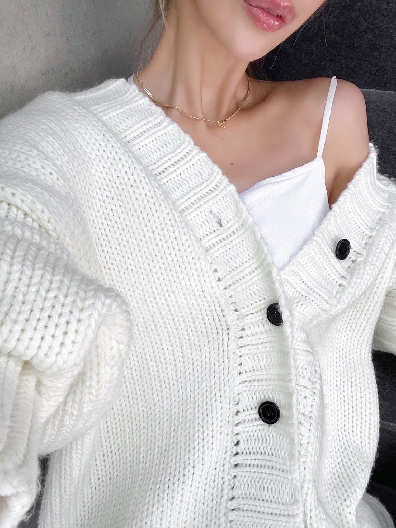 Bulky knit over cardigan