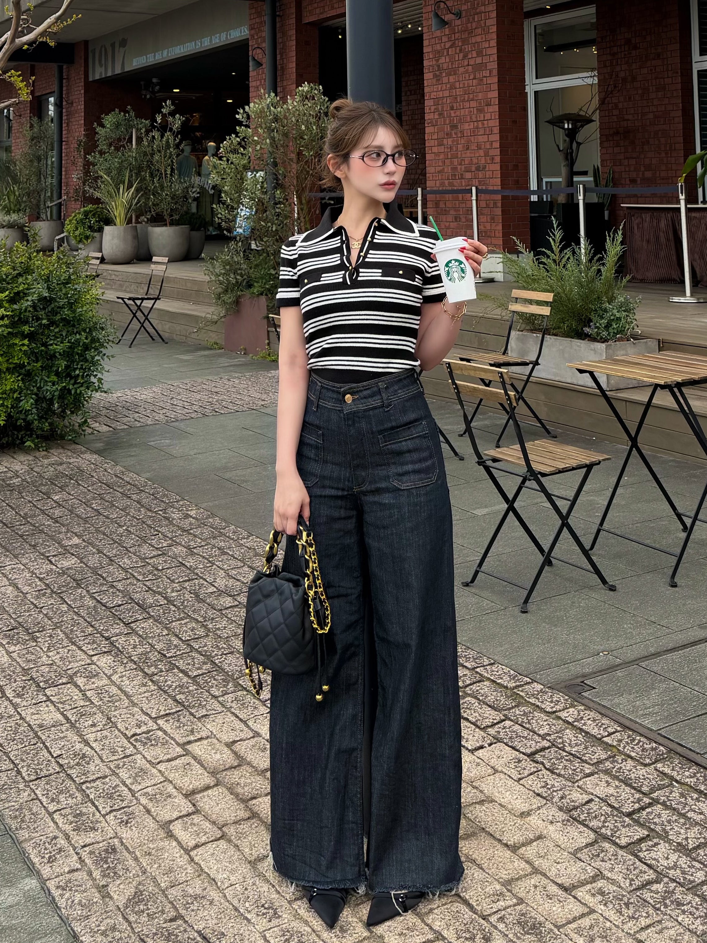 【予約】Big collar half sleeve rib knit(6月下旬発送予定)
