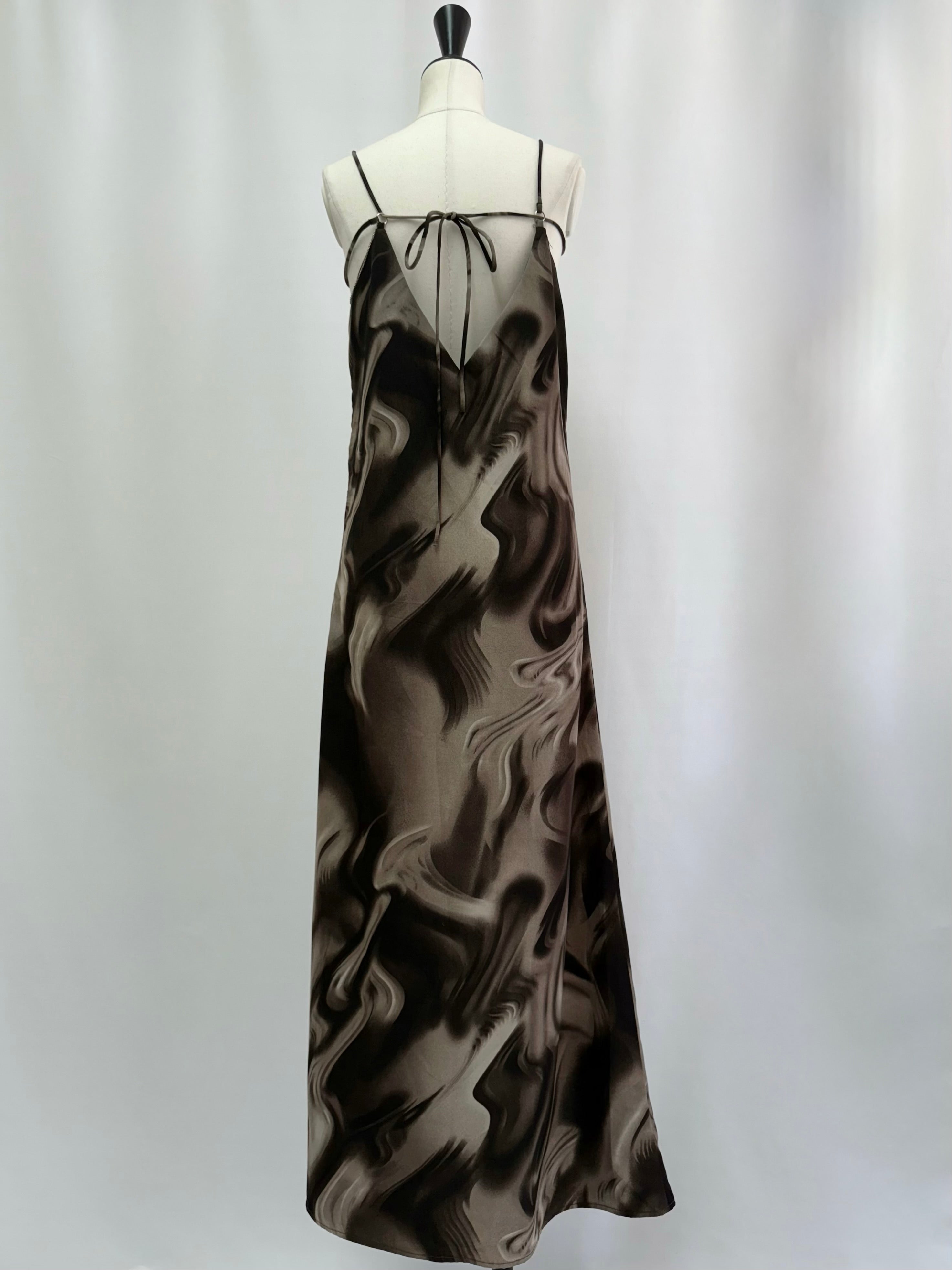 Cross strap maxi dress with inner bra
