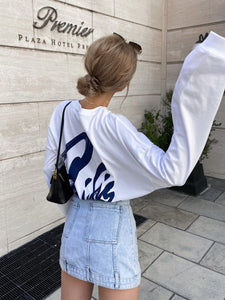 Cursive writing long sleeve Tee