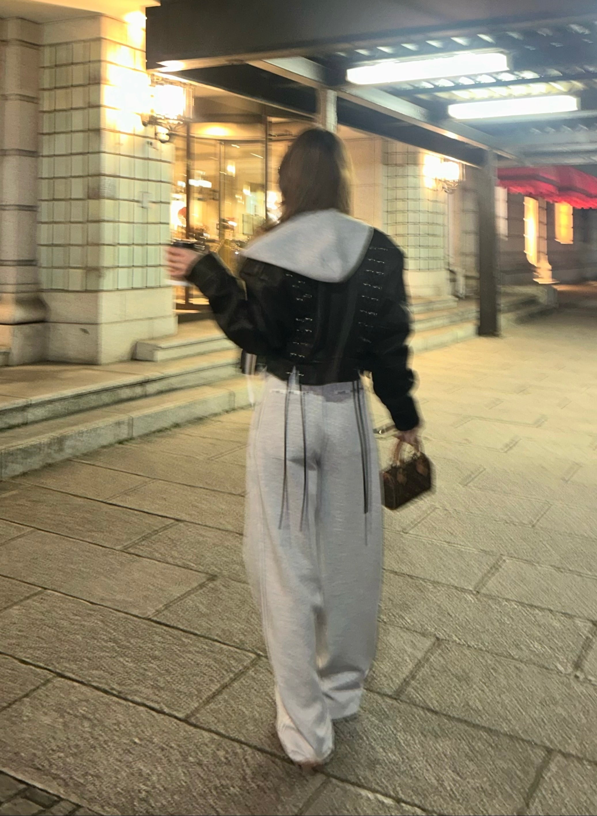 Lace up eco leather riders jacket