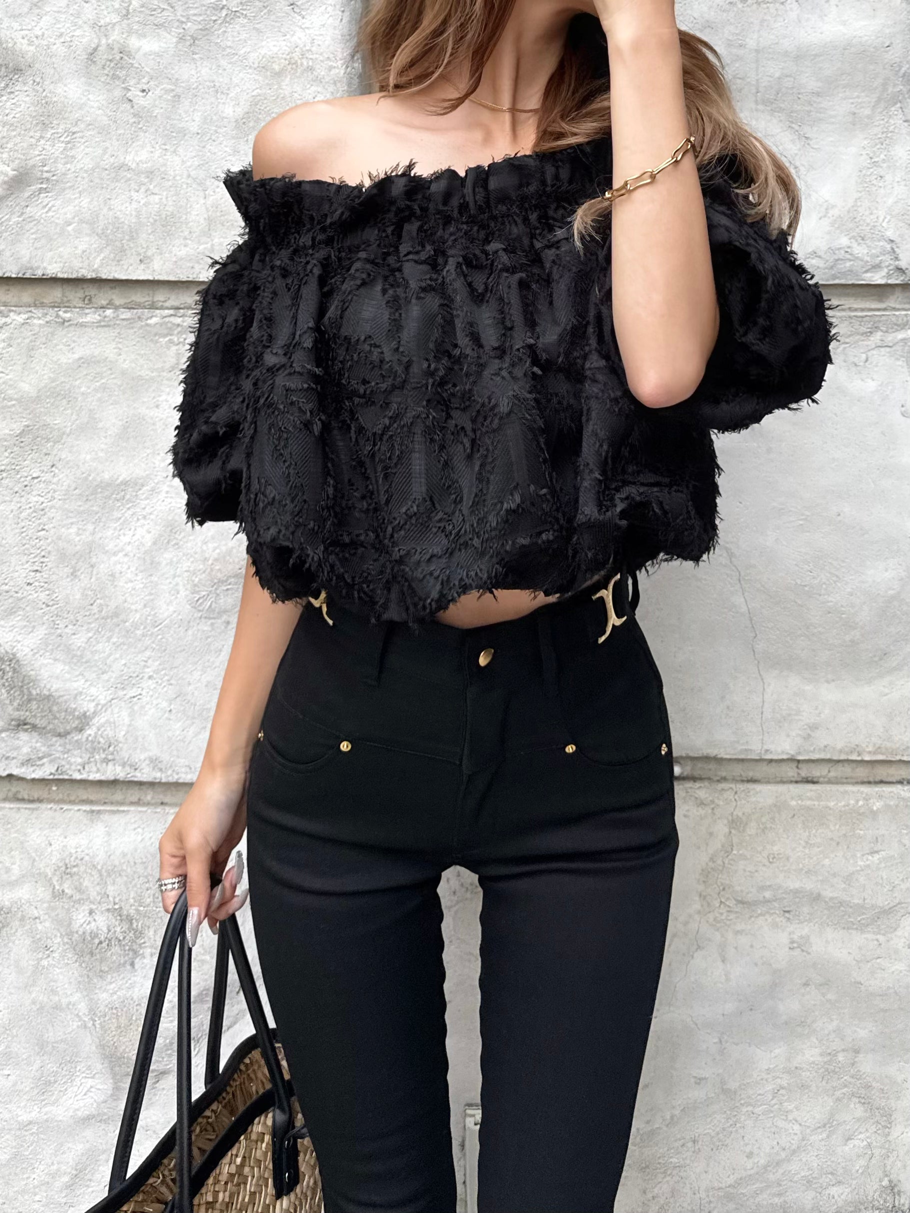 Geometric off-shoulder blouse | DIANTÉ (ディアンテ)公式通販サイト