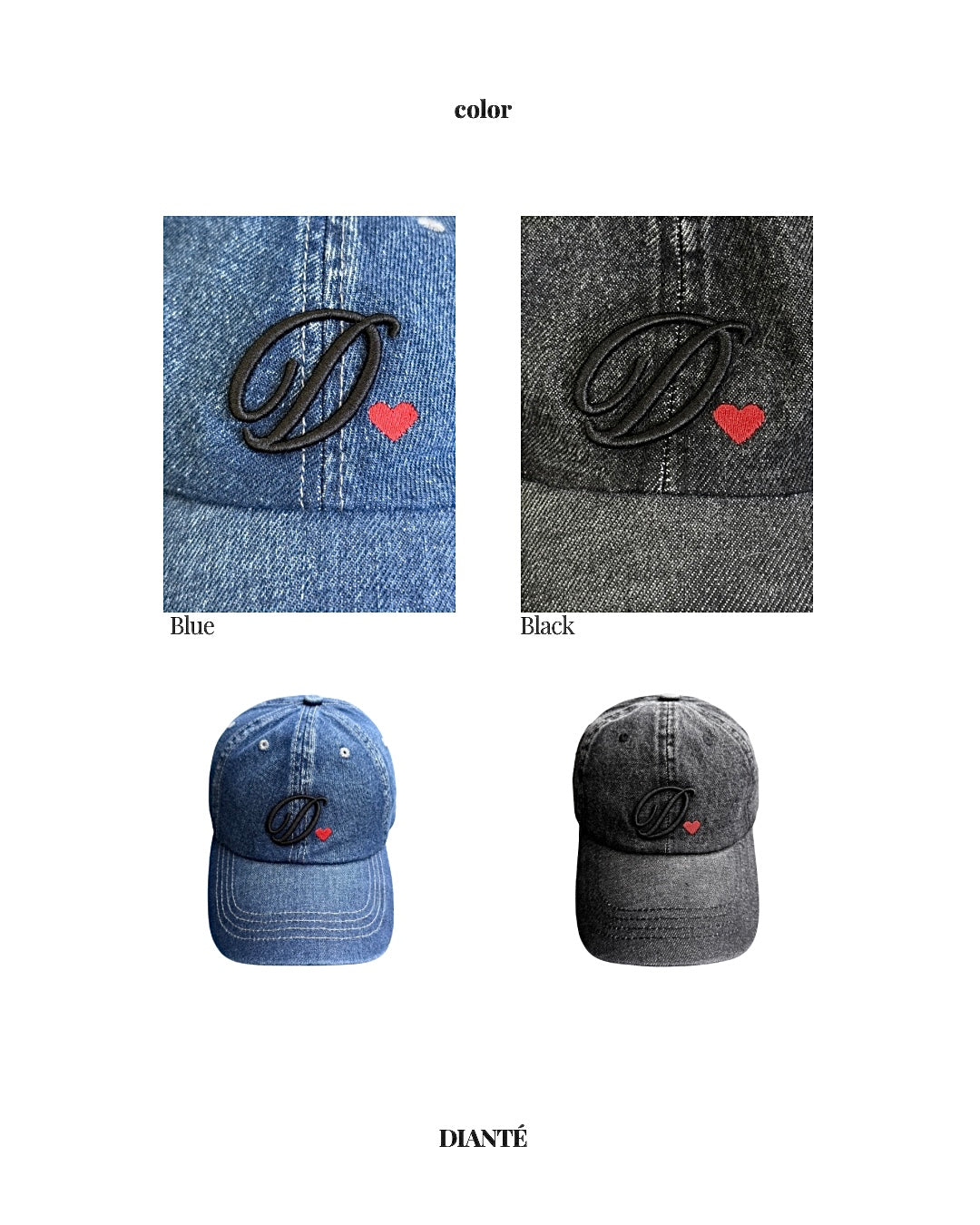 Script logo✕heart motif cap