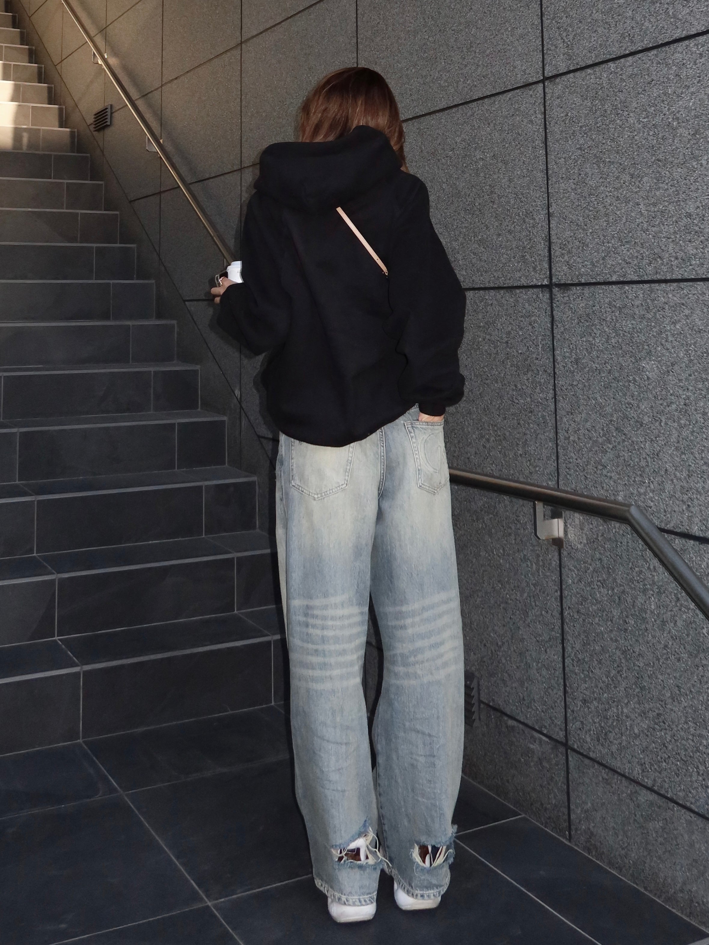 【予約】Waist layered loose denim(BLUE 12月上旬〜中旬発送予定)