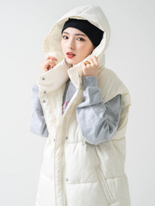Hoodie down vest jacket