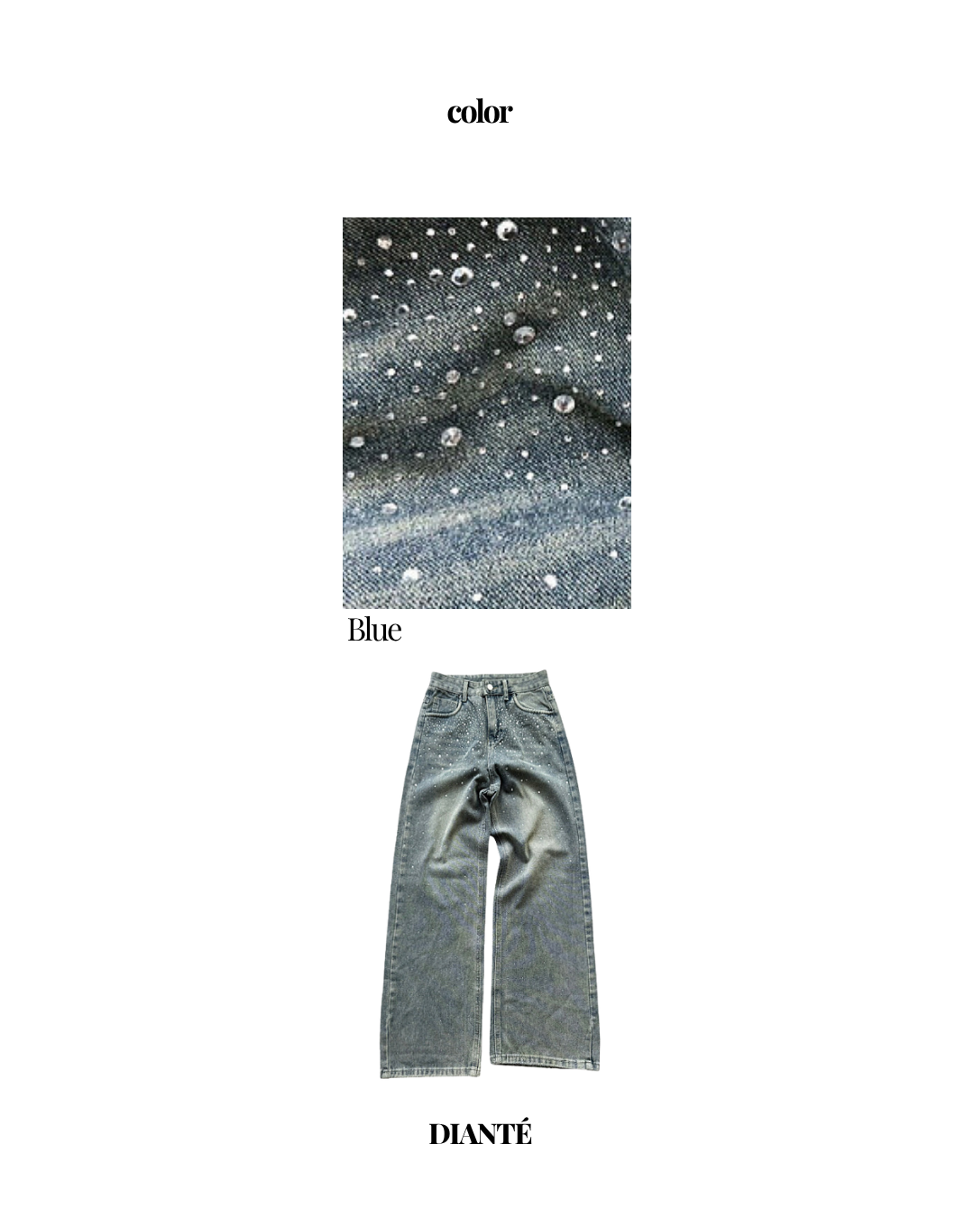 Gradation bijou loose denim