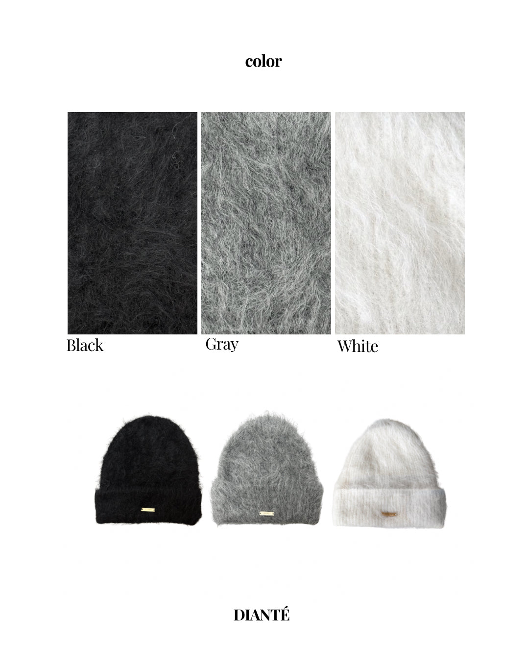 【予約】Accent logo shaggy knit beanie(1月下旬〜2月上旬発送予定)