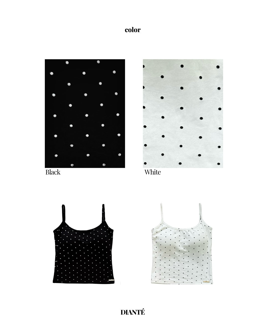 Dot pattern camisole with inner bra