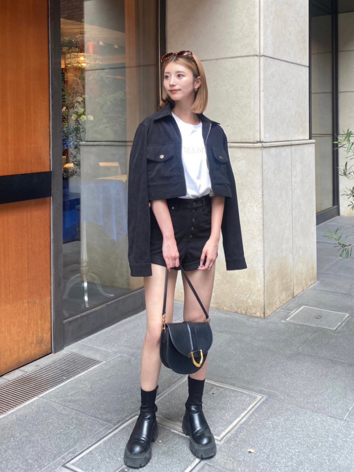 Corduroy loose shirt-jacket