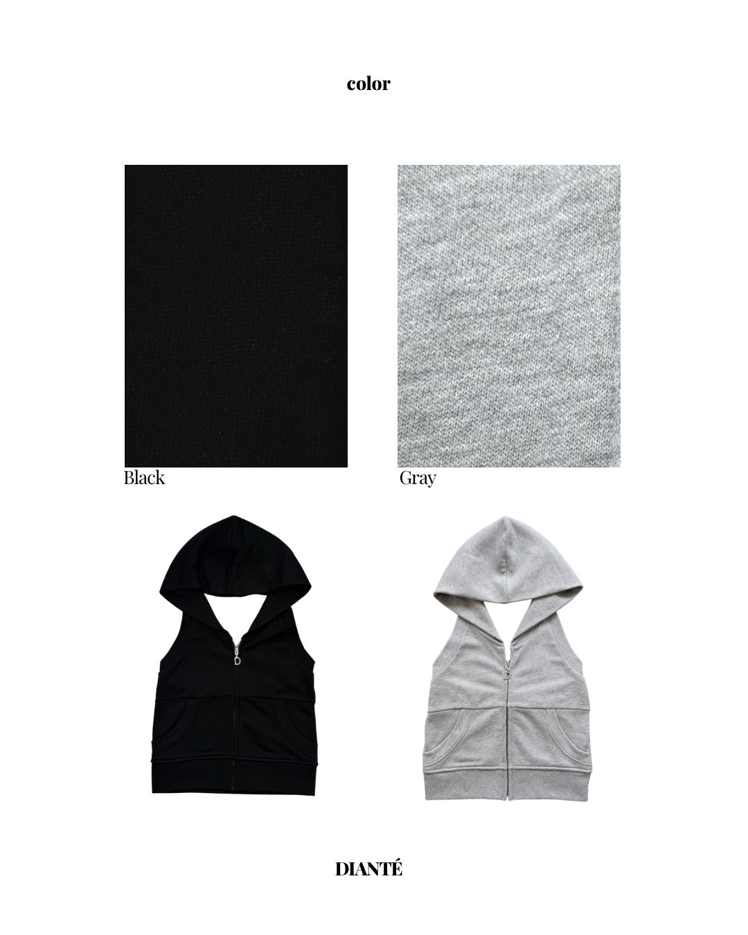Sleeveless zip up sweat hoodie(SETUP着用可)