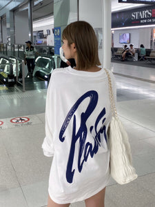 Cursive writing long sleeve Tee