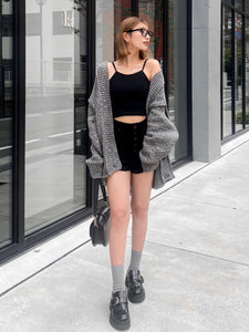 Melange over knit cardigan