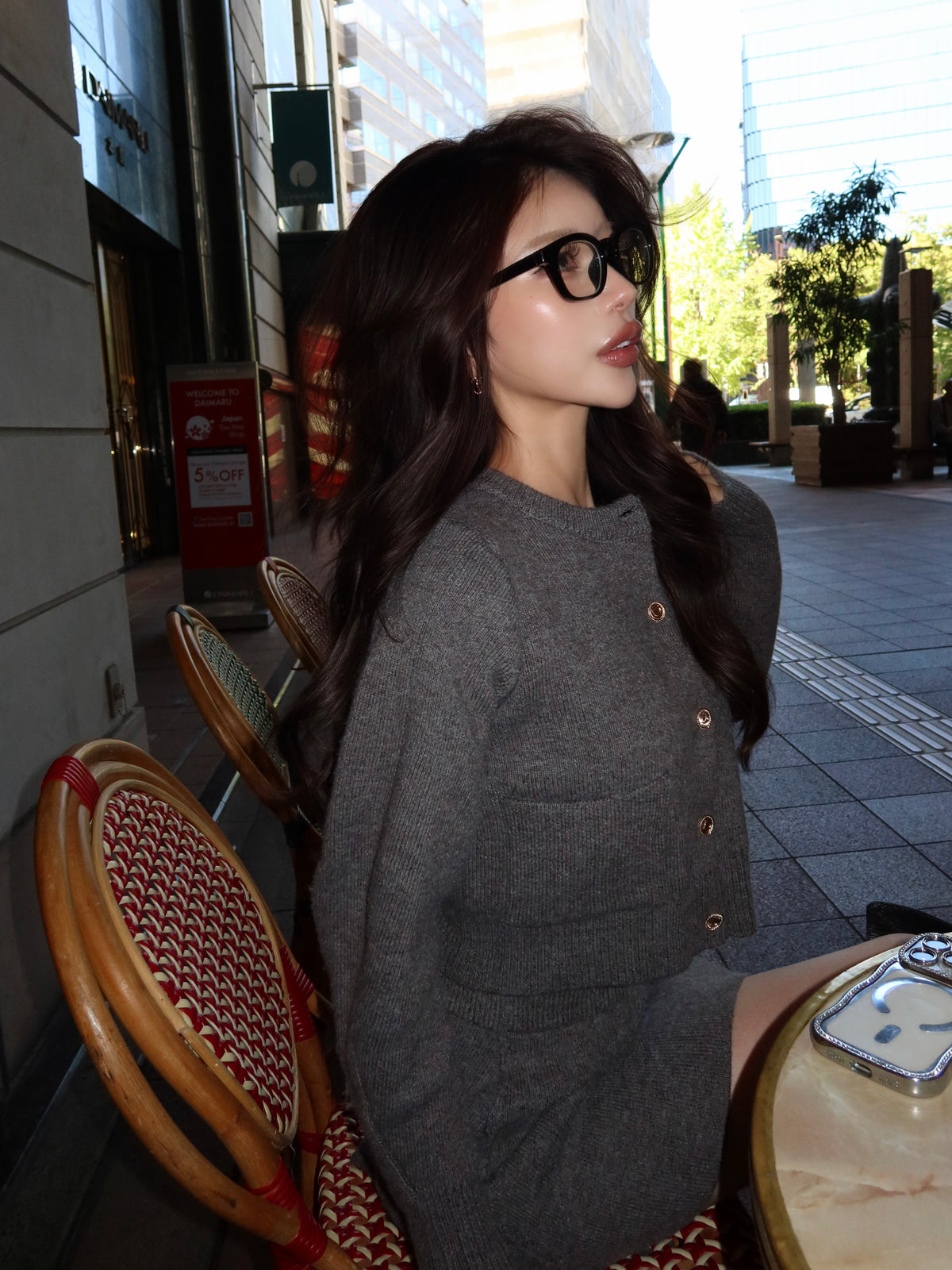 【予約】Bulky knit cardigan✕skirt SET UP(11月上旬発送予定)