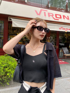 Knit logo camisole with inner bra