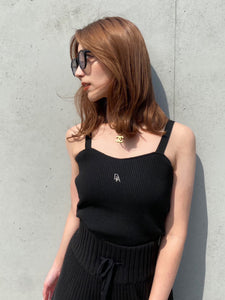Knit logo camisole with inner bra