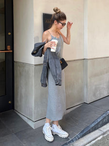 Cut maxi dress  with inner bra