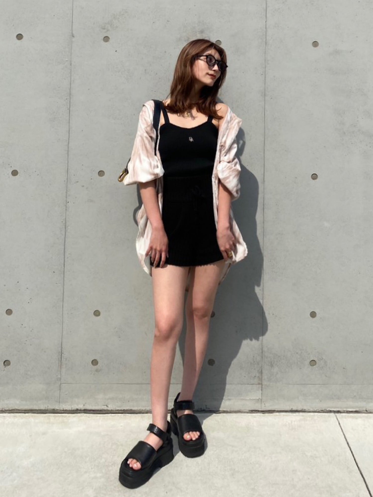 Knit logo camisole with inner bra
