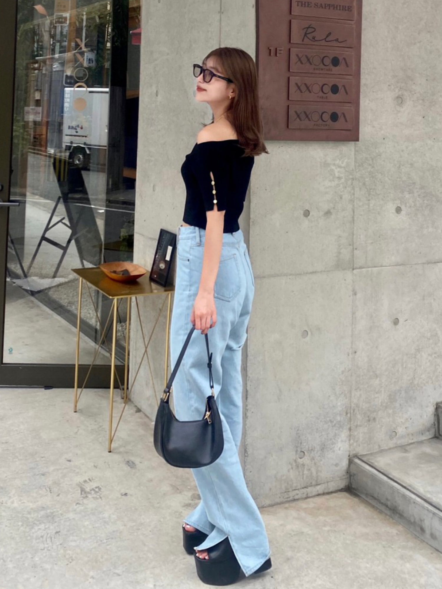 Design half sleeve off shoulder tops