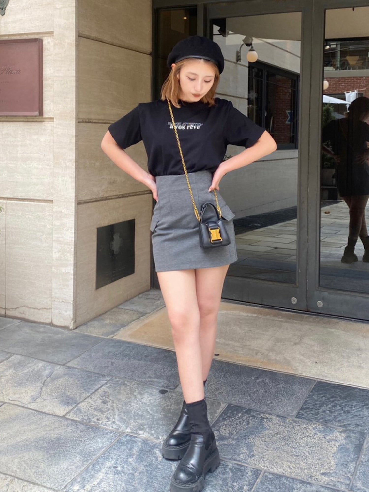 Ponch high waist mini skirt