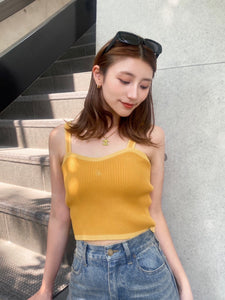 Knit logo camisole with inner bra