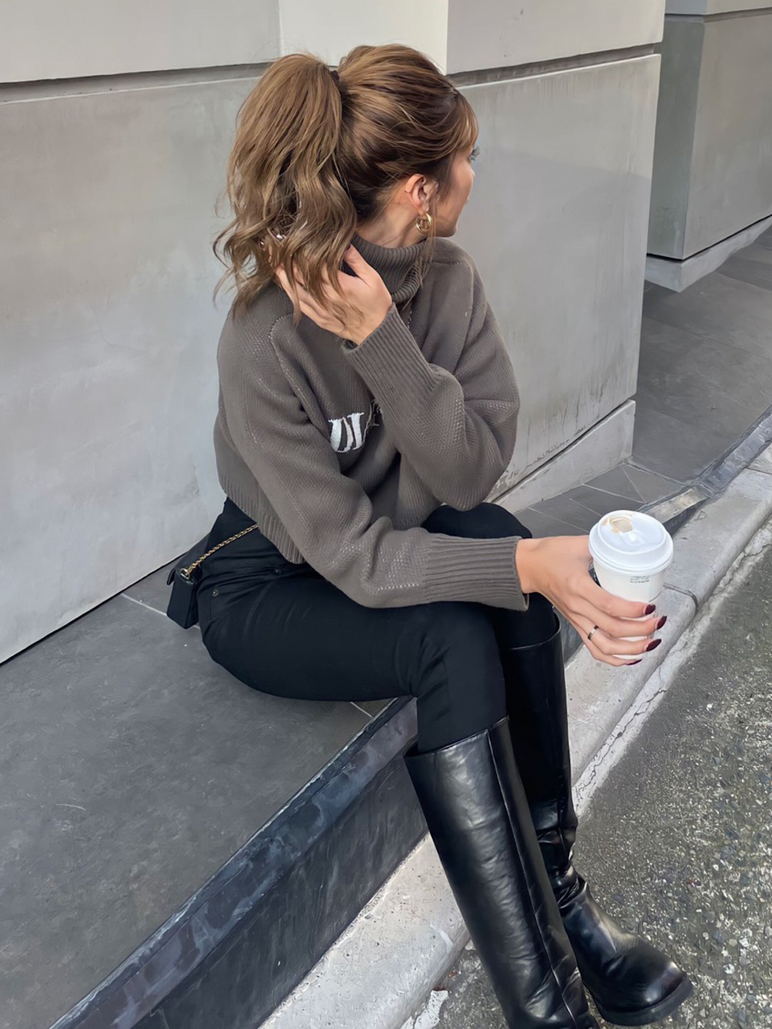 Original logo jacquard knit