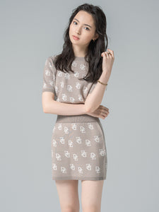 Monogram mini skirt