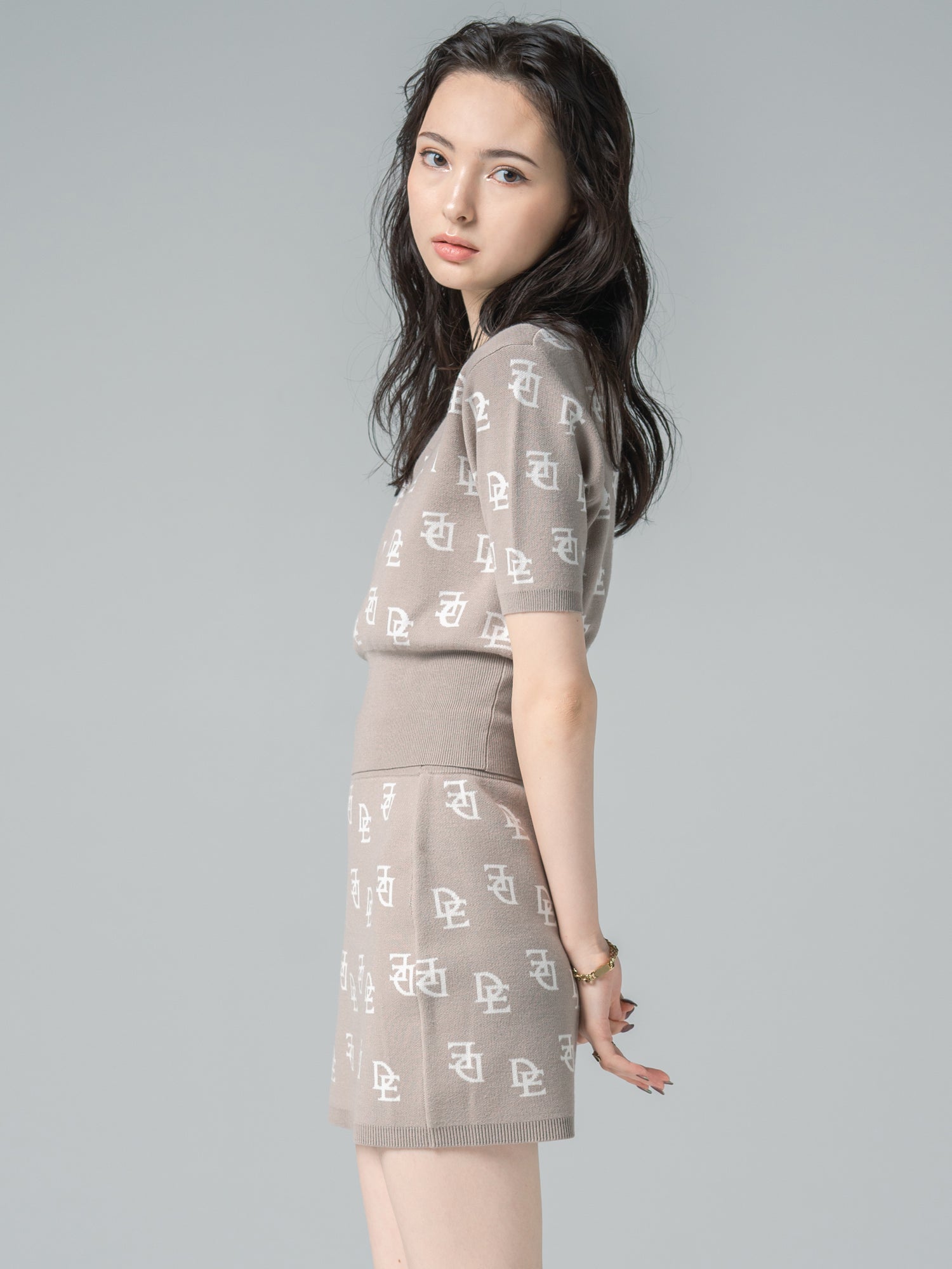 Monogram mini skirt