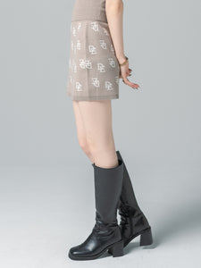 Monogram mini skirt