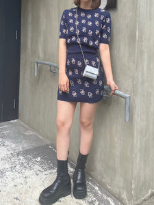 Monogram mini skirt
