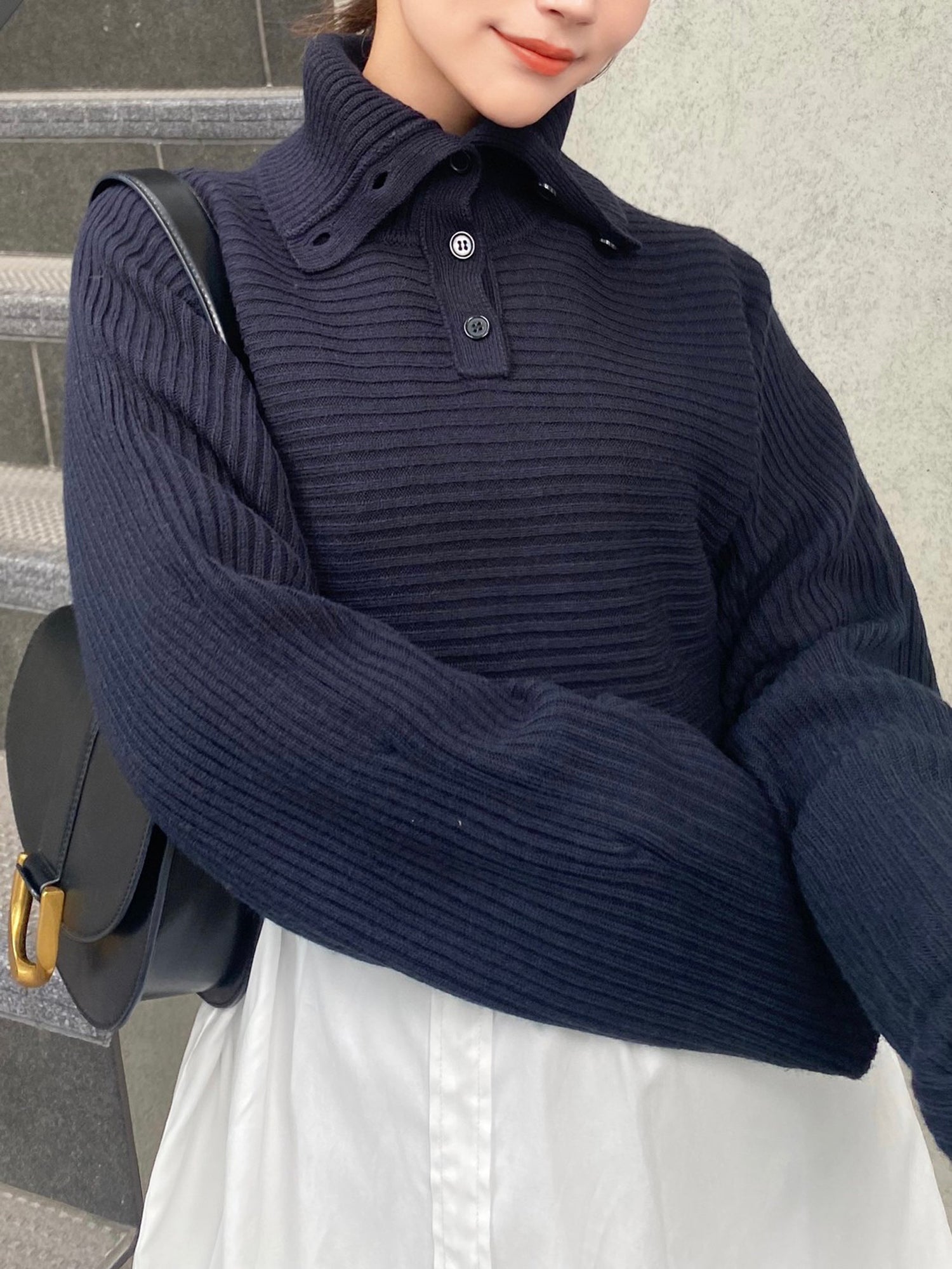 Cropped knit layered dress