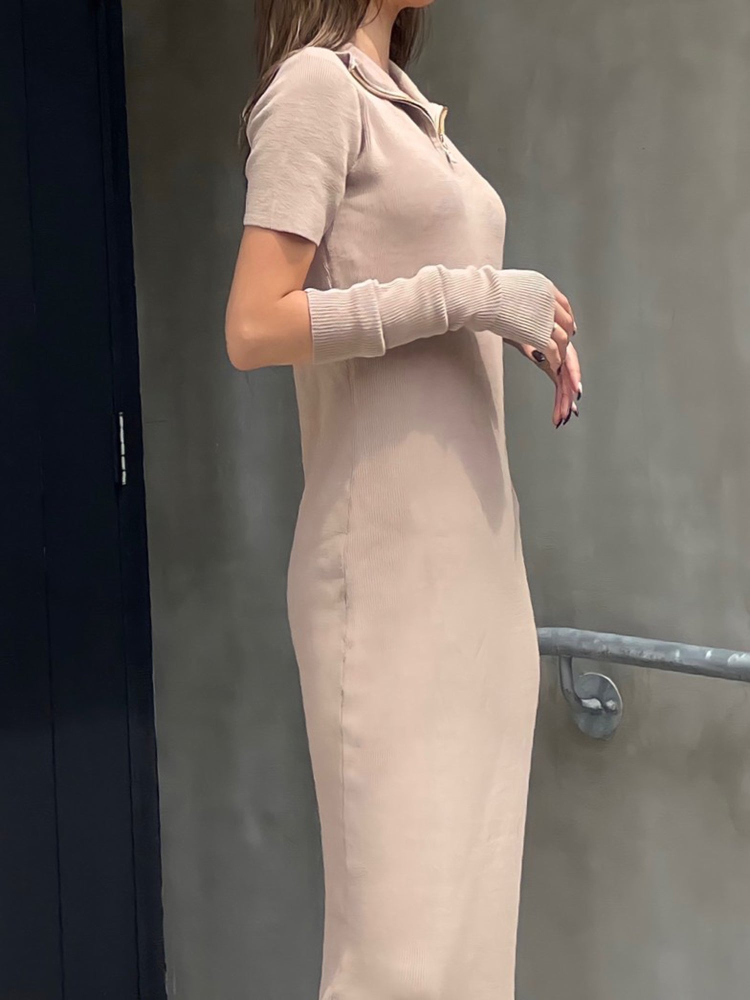 Knit slit dress