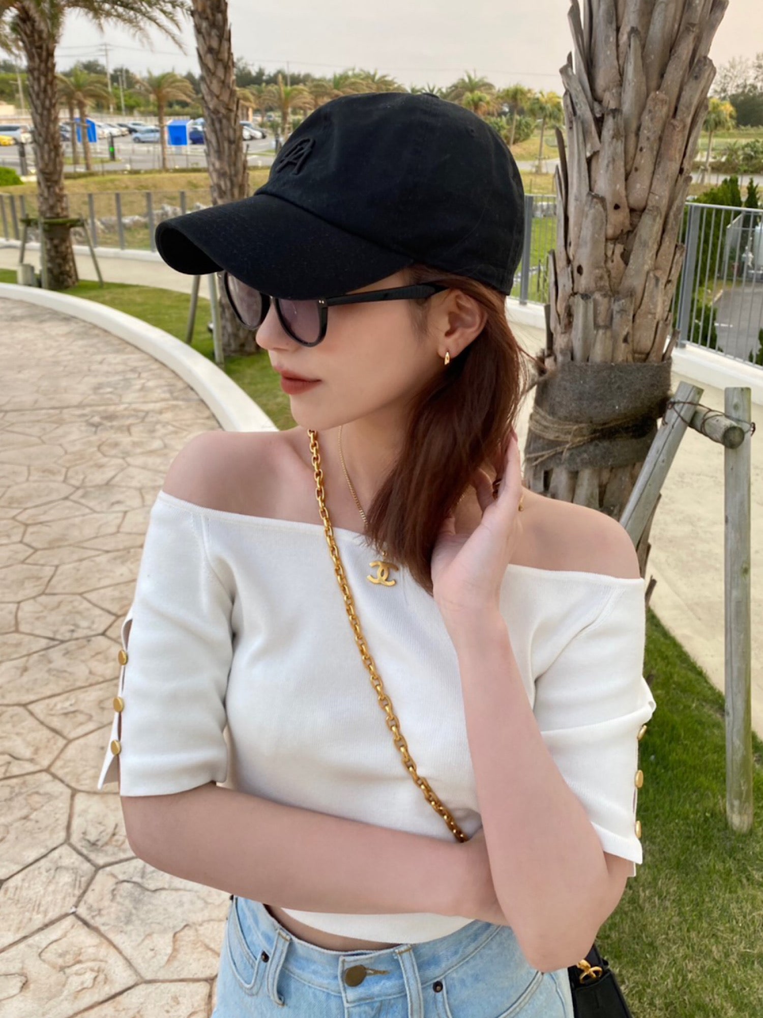 Design half sleeve off shoulder tops