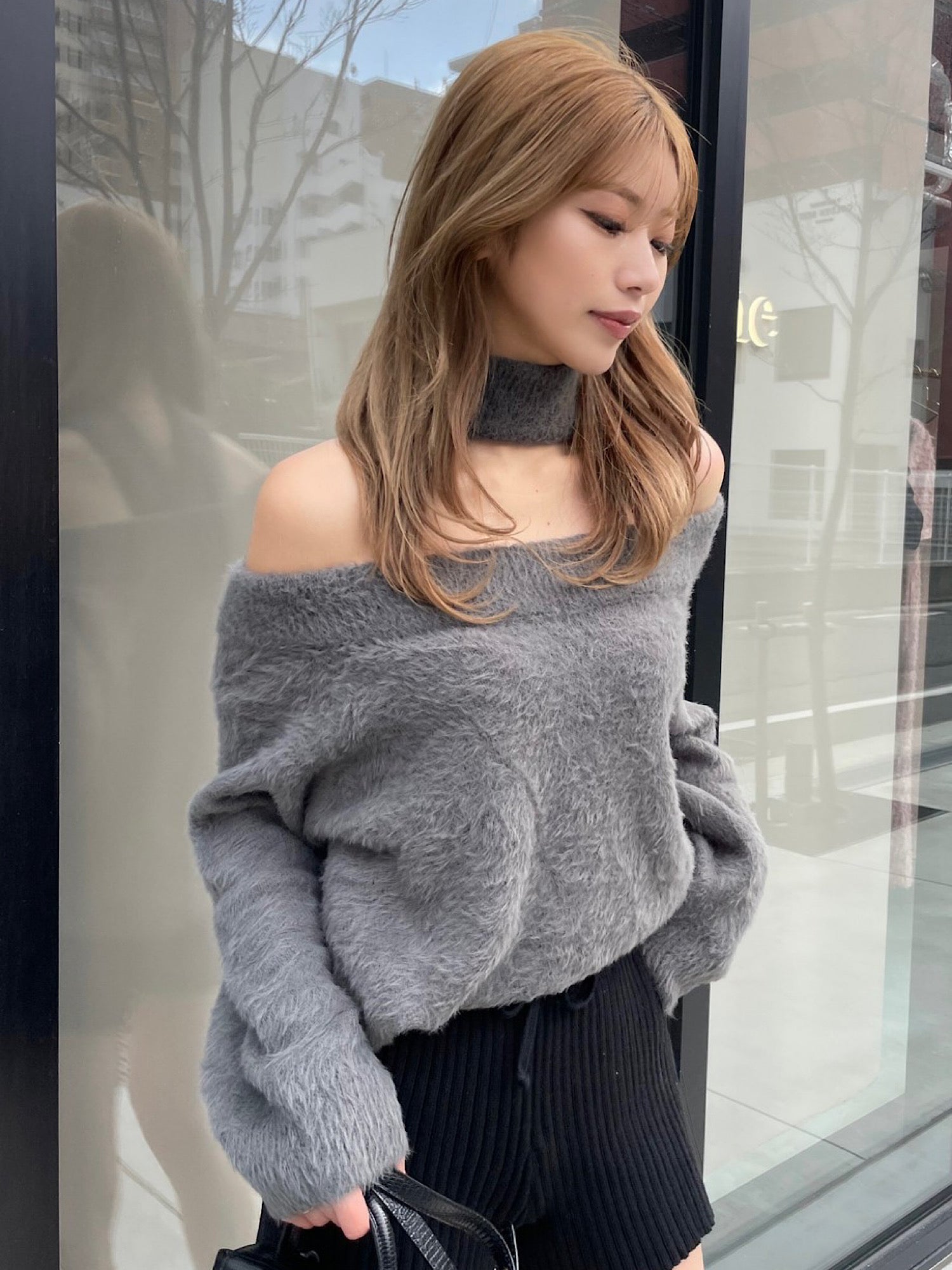 【2way着用可能】Halter neck knit