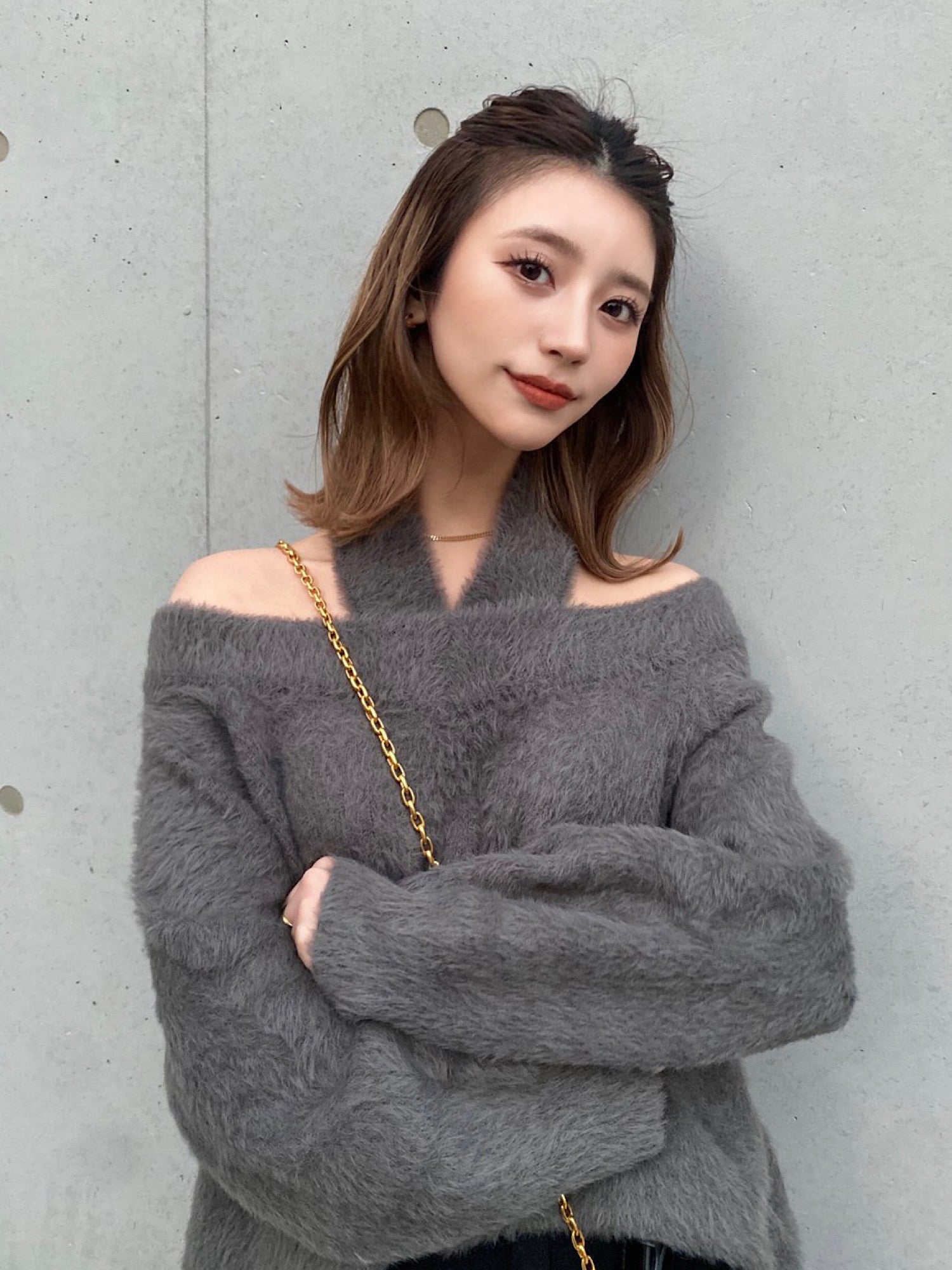 【2way着用可能】Halter neck knit