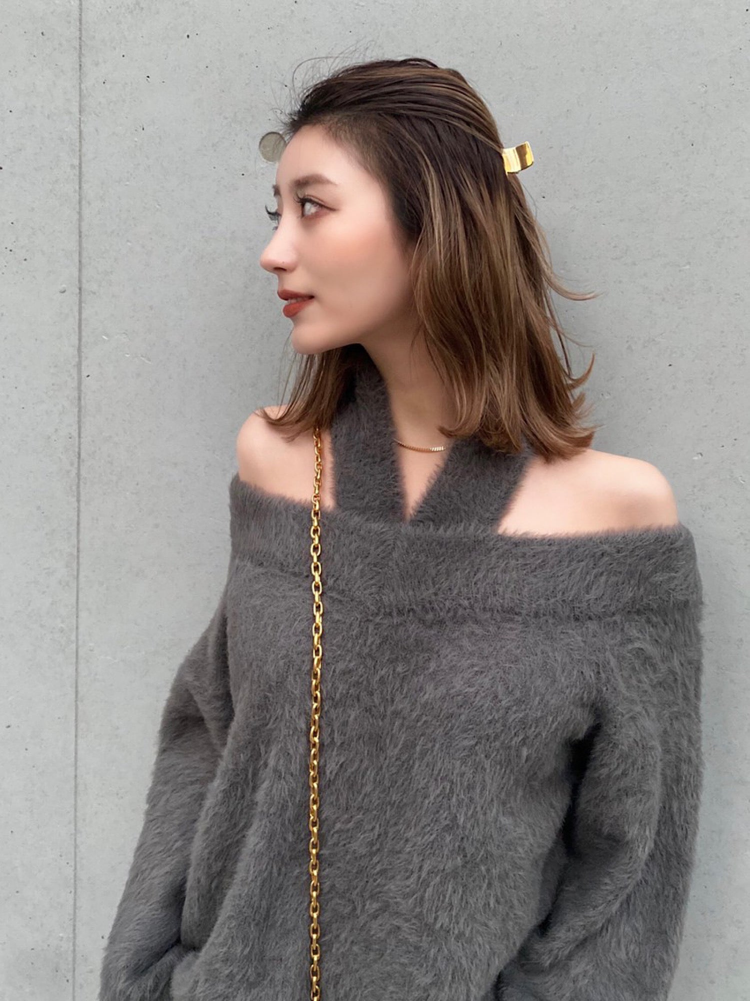 【2way着用可能】Halter neck knit